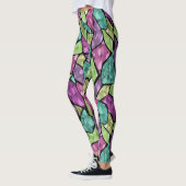 Abstract modern mozaïektegelpatroon van glas helde leggings (Links)