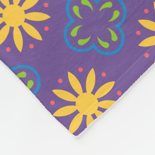 Abstract modern naadloos bloemmotief fleece deken (Hoek)