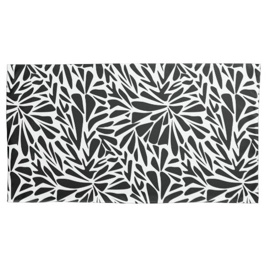 Abstract modern naadloos zwart-wit kussensloop (Voorkant-Links)