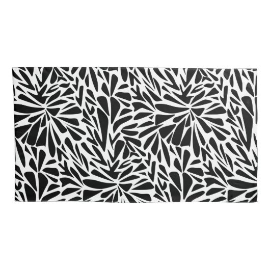 Abstract modern naadloos zwart-wit kussensloop (Achterkant-Rechts)