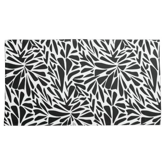 Abstract modern naadloos zwart-wit kussensloop (Voorkant-Rechts)