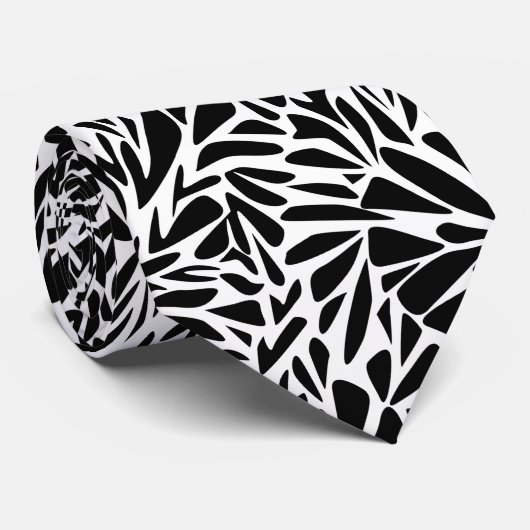 Abstract modern naadloos zwart-wit stropdas (Opgerold)