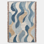 Abstract Modern Ocean Wave Pattern Coastal Blue Be Deken (Voorkant Verticaal)