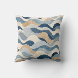 Abstract Modern Ocean Wave Pattern Coastal Blue Be Kussen