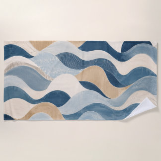 Abstract Modern Ocean Wave Pattern Coastal Blue Be Strandlaken