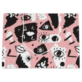 Abstract modern Oogbeeld- en lipenpatroon Groot Cadeauzakje (Voorkant)