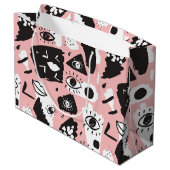 Abstract modern Oogbeeld- en lipenpatroon Groot Cadeauzakje (Achterkant Gekanteld)