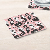 Abstract modern Oogbeeld- en lipenpatroon Kartonnen Onderzetters (Schuin)