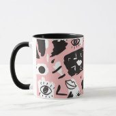 Abstract modern Oogbeeld- en lipenpatroon Mok (Links)