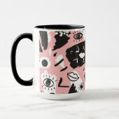 Abstract modern Oogbeeld- en lipenpatroon Mok (Links)