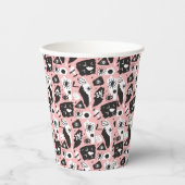 Abstract modern Oogbeeld- en lipenpatroon Papieren Bekers (Voorkant)