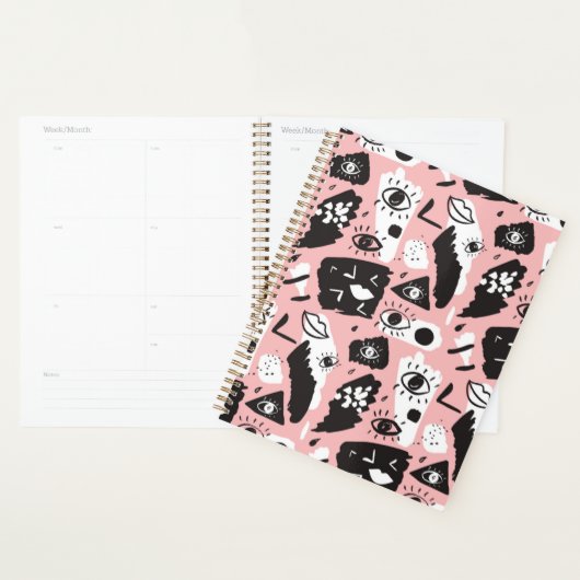 Abstract modern Oogbeeld- en lipenpatroon Planner (Display)