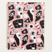 Abstract modern Oogbeeld- en lipenpatroon Planner (Voorkant)