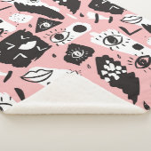 Abstract modern Oogbeeld- en lipenpatroon Sherpa Deken (3/4)