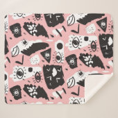 Abstract modern Oogbeeld- en lipenpatroon Sherpa Deken (Voorkant (horizontaal))