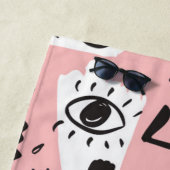 Abstract modern Oogbeeld- en lipenpatroon Strandlaken (In situ)