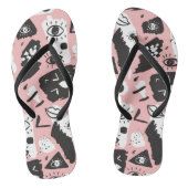 Abstract modern Oogbeeld- en lipenpatroon Teenslippers (Voetbed)