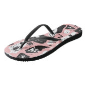 Abstract modern Oogbeeld- en lipenpatroon Teenslippers (Schuin)