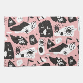 Abstract modern Oogbeeld- en lipenpatroon Theedoek (Horizontaal)