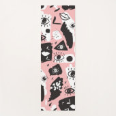 Abstract modern Oogbeeld- en lipenpatroon Yogamat (Voorkant)