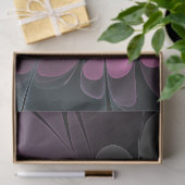 Abstract Modern Paars Khaki Grijs Fractal Bloem Tissuepapier (Geschenk)