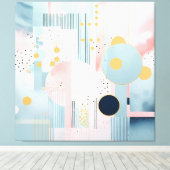 Abstract modern pastel geomatrisch patroon canvas afdruk (Insitu (Houten vloer))