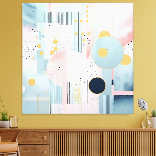 Abstract modern pastel geomatrisch patroon canvas afdruk (Insitu (Woonkamer))