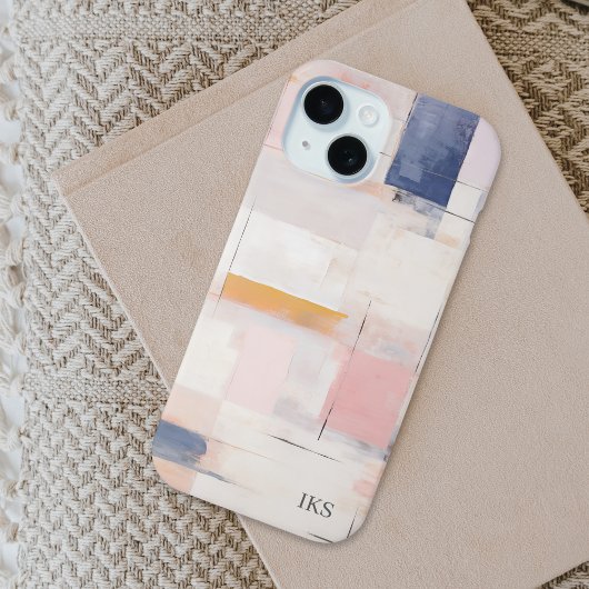 Abstract modern pastel patroon monogram Case-Mate iPhone case