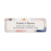 Abstract modern pastel patroon retouradres etiket (Voorkant)