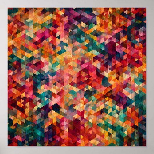 Abstract Modern Patroon: Levendige Tessellatie Poster (Voorkant)