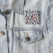 Abstract modern patroon vierkante button 5,1 cm (In situ)