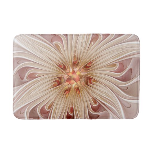 Abstract Modern Peach Pastel Flower Fractal Art Badmat (Voorkant)