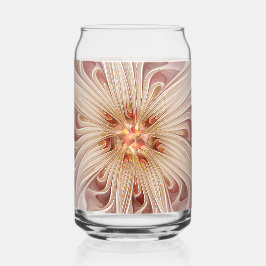 Abstract Modern Peach Pastel Flower Fractal Art Blikvorm Glas