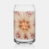 Abstract Modern Peach Pastel Flower Fractal Art Blikvorm Glas (Achterkant)