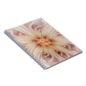 Abstract Modern Peach Pastel Flower Fractal Art Notitieboek (Rechterzijde)