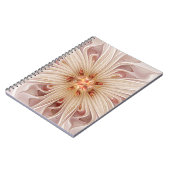 Abstract Modern Peach Pastel Flower Fractal Art Notitieboek (Linkerzijde)