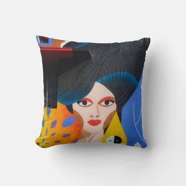 Abstract Modern Portrait Art Pillow Kussen (Voorkant)