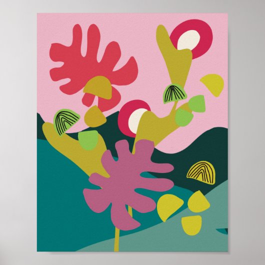 Abstract modern poster van de roze landschapsarchi (Voorkant)