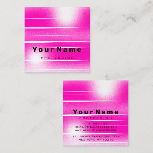 Abstract Modern Professioneel Roze Fuchsia Vierkante Visitekaartje (Voorkant / Achterkant)
