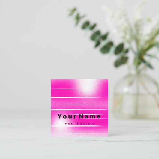 Abstract Modern Professioneel Roze Fuchsia Vierkante Visitekaartje (Staand voorkant)