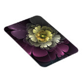 Abstract Modern Purpur Khaki Gray Fractal Flower Magneet (Rechterzijde)