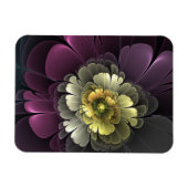 Abstract Modern Purpur Khaki Gray Fractal Flower Magneet (Horizontaal)