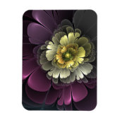 Abstract Modern Purpur Khaki Gray Fractal Flower Magneet (Verticaal)