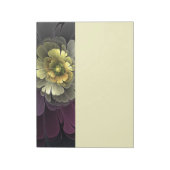 Abstract Modern Purpur Khaki Gray Fractal Flower Notitieblok (Linkerzijde)