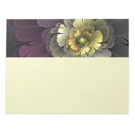 Abstract Modern Purpur Khaki Gray Fractal Flower Notitieblok