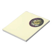 Abstract Modern Purpur Khaki Gray Fractal Flower Notitieblok (Linkerzijde)