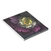 Abstract Modern Purpur Khaki Gray Fractal Flower Notitieblok (Schuin)