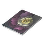 Abstract Modern Purpur Khaki Gray Fractal Flower Notitieblok (Linkerzijde)