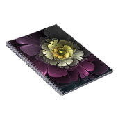 Abstract Modern Purpur Khaki Gray Fractal Flower Notitieboek (Rechterzijde)
