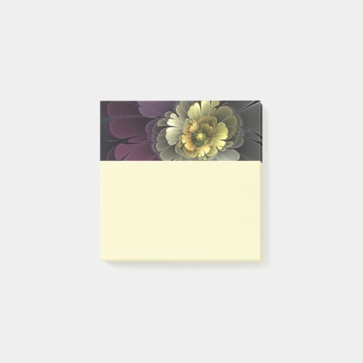 Abstract Modern Purpur Khaki Gray Fractal Flower Post-it® Notes (Voorkant)